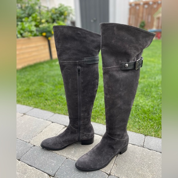 NEW ⭐️ Browns Couture Grey Suede and Leather Lined Tall Boots 👢 - Picture 8 of 8